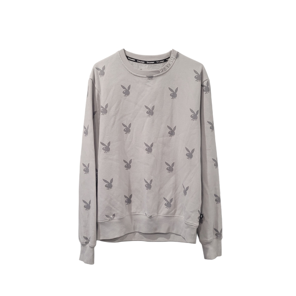 PLAYBOY Light Gray Crewneck Men's Sweater